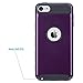 ULAK iPod Touch 6 Case,iPod Touch 5 Case, Dual Layer Slim Protective Hybrid iPod Touch Case Hard PC Cover for Apple iPod Touch 5 6th Generation,Purple+Black