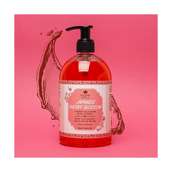 Nature Spell Japanese Cherry Blossom & Honey Jelly Hand Wash 500 Ml - Luxuriously Moisturising And Deeply Cleansing Hand…