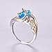 Psiroy 925 Sterling Silver Plated Marquise Simulated Blue Topaz Leaf Ring Size 9