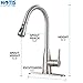 Hotis Modern High Arc 1 or 3 Hole Single Handle Stainless Steel Prep Sprayer Pull Out Pull Down Sprayer Kitchen Sink Faucet, Brushed Nickel with Deck Plate