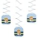 Big Dot of Happiness Boy Teddy Bear - Baby Shower or Birthday Party Hanging Decorations - 6 Count