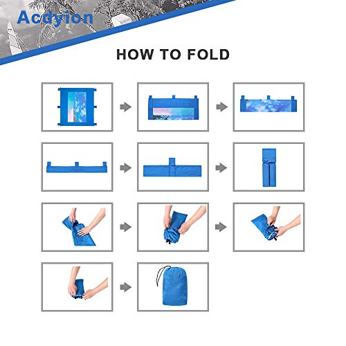 Acdyion Outdoor Sandproof Beach Blanket 9' X 10' Lightweight Oversized Waterproof Durable Beach Mat for Picnic, Travel, Camping, Hiking, Festivals Large Printing Blanket with Pockets (Sapphire Blue)