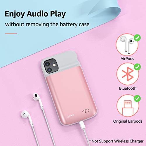 iPhone 11 Battery Case, 5000mAh Rechargeable Extended Battery Charging