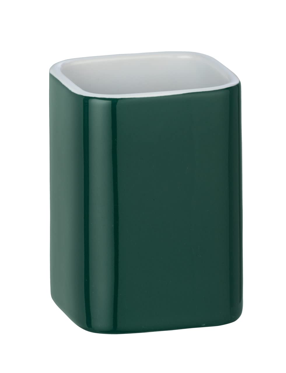 Wenko Elmo Ceramic Toothbrush Cup, 6.5 x 9 x 6.5 cm, green, 6, 5 x 9 x 6, 5 cm