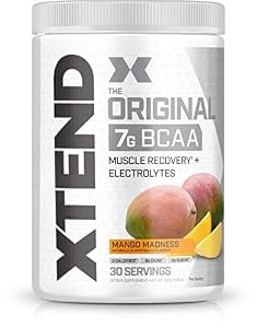 Image of Scivation Xtend BCAA Powder, 7g BCAAs, Branched Chain Amino Acids, Keto Friendly, Mango Madness, 30 Servings