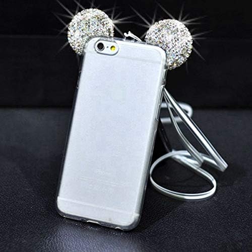 for iPhone Case - Luxury Bling Glitter Case for iPhone 8 7 6 6S Plus 5 5S SE XR XS Max Back Cover 3D Crystal Mickey Ears Soft Silicone Phone Cases - by Daicaffar - 1 PCs