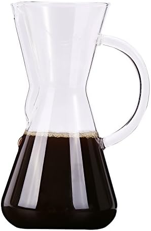Senhs Pour Over Coffee Maker 600ml 20oz &amp; Dripper 2 in 1 Thickened Heat Resist Glass Hand Drip Coffee Tea Server with Handle