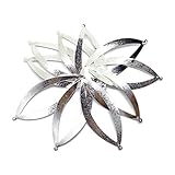 Beading Station 10-Piece Stardust Twist Olive Earring Charms for Jewelry Making, 55mm, Silver