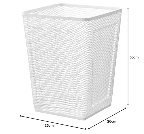 Ikea TSSP Wastepaper Basket, White(Size :Width: 26 cm (10 ¼") Depth: 26 cm (10 ¼") Height: 35 cm (13 ¾")) 3