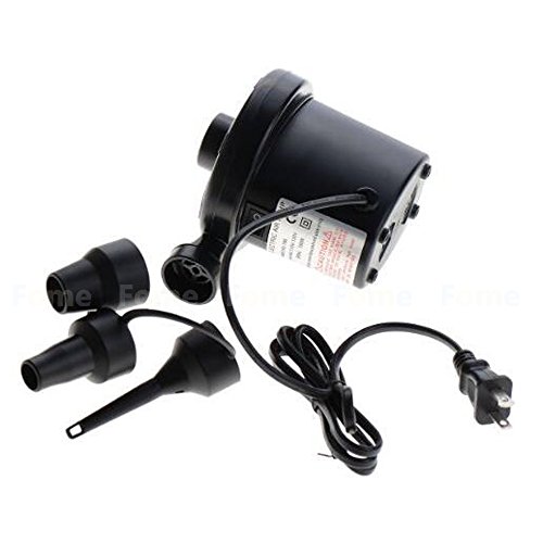 Electric Air Pump,FOME 110V AC/12V DC Portable Quick Fill Air Pump with Different Nozzles for Travel Inflatable Deflating Air Mattress Bed Lake Floats Rafts Pool Toys Home/Car Use