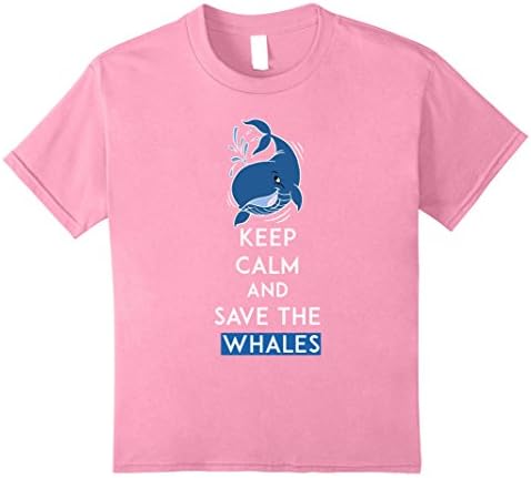 Kids Whales T-shirt - Keep Calm and save the whales 10 Pink