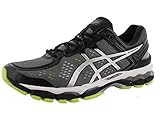 ASICS Men's Gel Kayano 22 Running Shoe, Charcoal/Silver/Lime, 9 M US