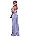 Women's Strap Stripe High Waist Wide Leg Long Pants Jumpsuits Rompers