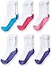 Fruit of the Loom Girls' Toddler Comfy Crew Socks (6 Pack), White/Purple/Pink/Blue, Shoe Size: 7.5-11 (3-5 Years)