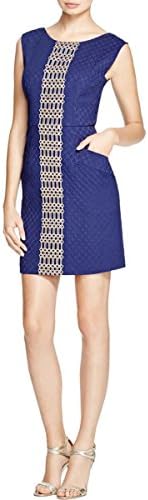 Tracy Reese Womens Embroidered Quilted Semi-Formal Dress Navy 10