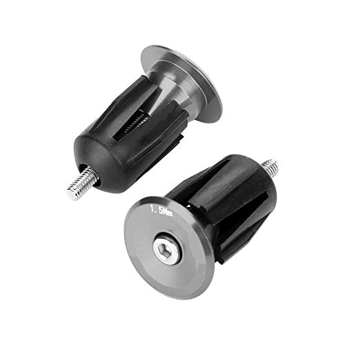 1 Pair Bicycle Bar End Plugs Bar End Sliders Aluminum Alloy Bike Handlebar Cap for Road Bike Mountain Bike (Titanium Color)