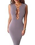 Romastory Women's Summer Sleeveless Bodycon Stretch Evening Club Bandage Dresses