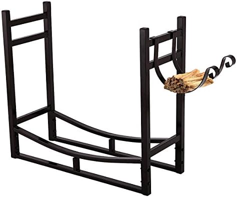 SOGOO Heavy Duty Firewood Racks Steel Holder 3-Foot Indoor/Outdoor Log Rack with Kindling Holder, 30 Inch Tall