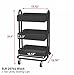 ECR4Kids 3-Tier Metal Rolling Utility Cart, Heavy-Duty Mobile Storage Organizer With Casters, Office & Kitchen Storage, Classroom & Beauty Cart