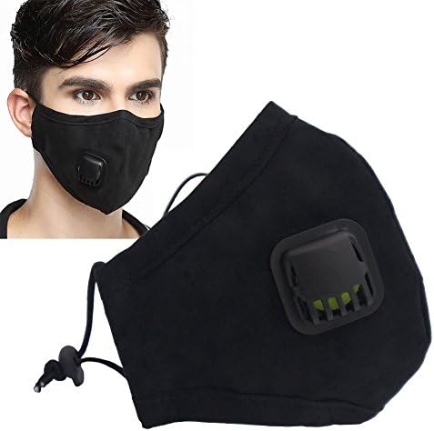 QrBxa Anti Pollution Dustproof Mask KN95 with New Adjustable Straps Washable Allergy PM2.5 Dust Mask for Running Cycling and Other Outdoor Activities (male, black)
