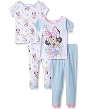 Baby Girls' Minnie Mouse 4-Piece Cotton Pajama Set