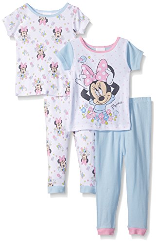 Disney Baby Girls' Minnie Mouse 4-Piece Cotton Pajama Set