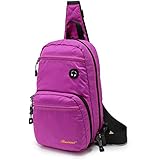 Racini Outdoor Sports Women/men Sling Bag Waterproof Crossbody Chest Backpack with Headphone Slot for Boys and Girls (Pink)