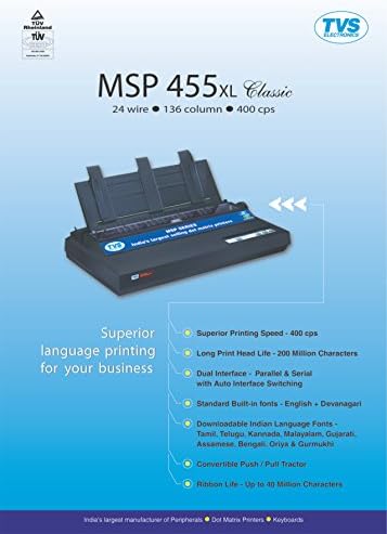 tvs msp 455 xl classic printer head price