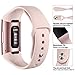 Hamile Bands Compatible for Fitbit Charge 3, Easy to Clean Soft Silicone Watch Strap Replacement Band Wristband for Fitbit Charge 3 & Charge 3 SE, Women Men, Small, Pink Sand