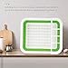 Learja Collapsible Dish Drying Rack, Small Folding Dish Rack, Portable Dish Drying Rack, Compact Dish Drainer for Kitchen, Camper, RV, Caravan, Travel Trailer (Green and White Without Drainer Board)