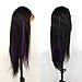 Luwigs Purple 100% Human Virgin Hair Clip In Hair Extensions 14inches Straight Highlights Colored Hair Streak Hairpieces No Short Hair 5pcs/set (14 inches, Purple)