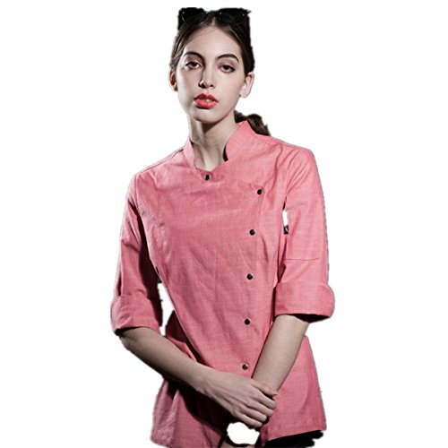 XINFU Womens Chef's Uniform Long Sleeved Korean Cuisine Chef's Work Clothes Japanese Kimono Chef Coat