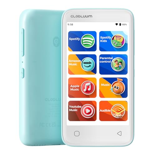 MP3 Player for Kids, Parental Controls, 16GB, Supports Spotify and Audible, Bluetooth and WiFi(Mint Green)