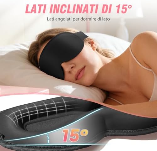 Mascherina per Dormire 3D, 100% Oscurante, Spazioso e Traspirante — foto 4 di 8