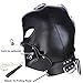 Leather Bondage Gimp Mask Hood, Black Full Face Blindfold Breathable Restraint Head Hood, Sex Toys, for Unisex Adults Couples, BDSM/LGBT Cosplay Restraint Training Toy Halloween Maskthumb 2