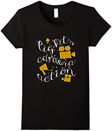 Women's Lights, Camera, Action! T-Shirt Medium Black