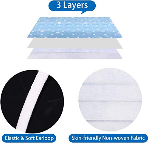 Surgical Mask 20Pcs Disposable Face Mask Cute Print Flu Mask 3 Layers Earloop Mouth Mask Half Face Windproof Mask Anti-dust Cotton Face Mask for Men and Women - Thumbnail 2