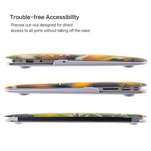 MacBook Air 13 Inch Case, TeenGrow Plastic Hard Protective Smooth MacBook Shell Case for Laptop MacBook Air 13 inch Model:A1369 and A1466, Sunflower - Thumbnail 4
