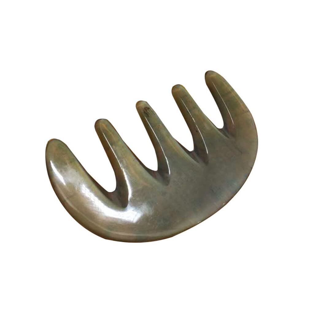 EXCEART Massage Shampoo Comb Five-tooth Scrapping Tool for Hair Care Handmade Women Comb for Wet Curly Hair