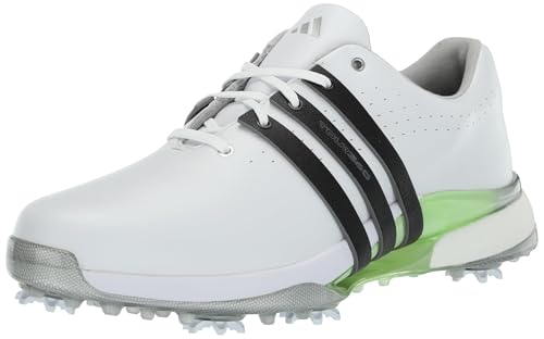 adidas Men's Tour360 24 Golf Shoes, Footwear White/Core Black/Green Spark, 8