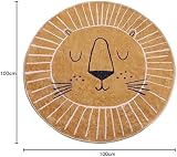 Rururug Cartoon Round Rug Kids Playmat Brown Lion Non-Slip 100CM view 2