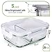 PrepNaturals Glass Food Storage Containers with Lids - Leakproof Meal Prep Container - Bento Box for Lunch - Dishwasher, Microwave, Oven & Freezer Safe (Multi-Compartment)