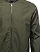 Classic Basic Style Zip Up Long Sleeves Bomber Jacket Olive L