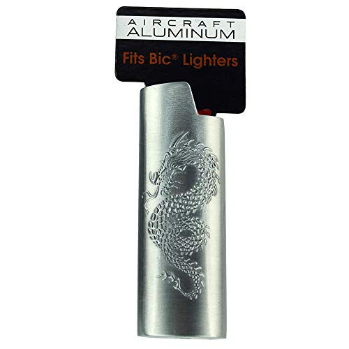 Embossed Lighter Case for BIC Lighters, Aircraft Aluminum, Lightweight & Durable – Dragon