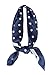 Square Silk Like Scarves Polka Dots Head Scarf Neckerchief Kerchief 27 Inch for Women Girls Baby Boys Cosply Present Sun UV Dust Magic (Navy Blue)