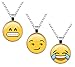 HOPIE 8pcs Emoji Pendant with Chain Cute Necklace for women