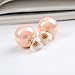 Stud Earrings Shell Flower Mother Of Pearl Double Side To Wear For Women By SUYAN (Pink)