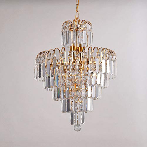 LIGHT BYJUM LED Modern Gold Crystal Chandelier Living Room lamp Indoor Decorative Lighting Fixture,D40cmH55cm