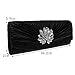FASHIONROAD Evening Clutch, Womens 3D Floral Rhinestone Pleated Clutch Purses For Wedding & Party Black