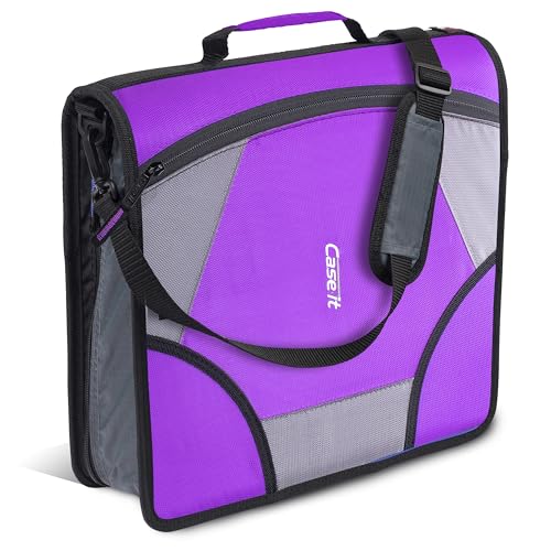 Cape-it The King Size Zip Tab Zipper Binder - 4 polegadas D-Rings - Pasta de arquivo de 5 assuntos - Capacidade de folha 800 - Roxo escuro D-186